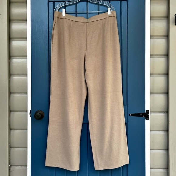 J Jill Wearever Collection Wide Leg Pants Beige Pockets Women's Size L - Picture 2 of 9